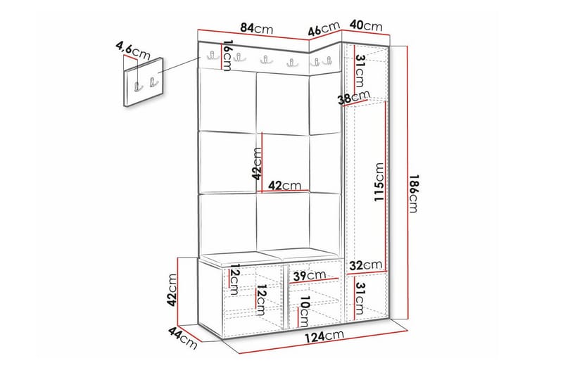 Dunvegan Highboard White - Oppbevaring - Skap - Oppbevaringsskap