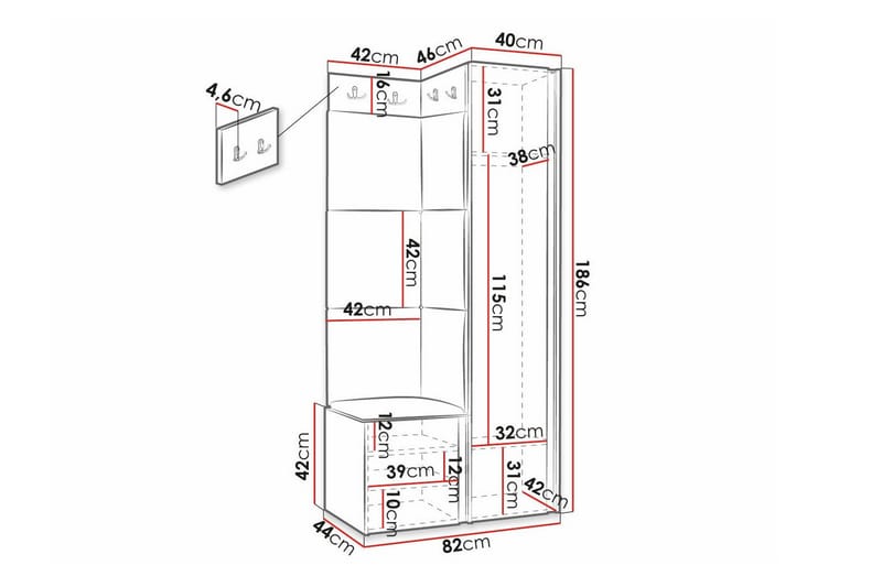 Dunvegan Highboard White - Oppbevaring - Skap - Oppbevaringsskap