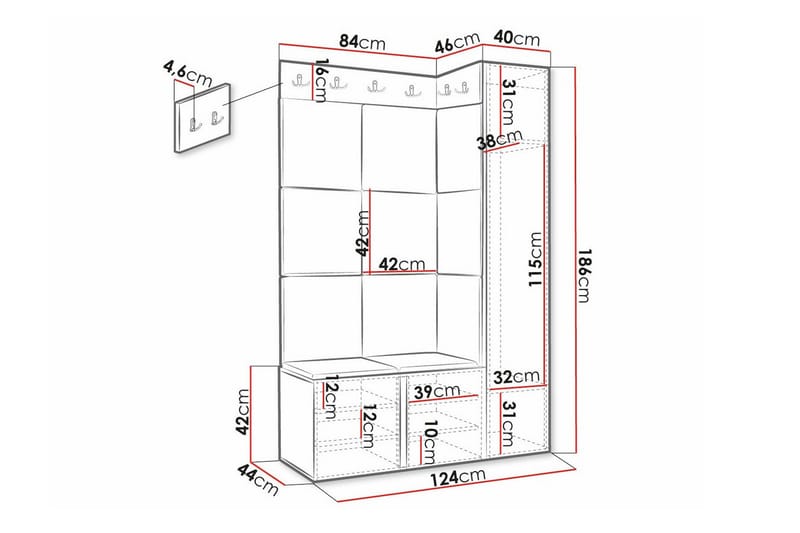 Dunvegan Highboard White - Oppbevaring - Skap - Oppbevaringsskap