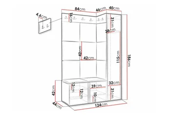 Dunvegan Highboard White - Oppbevaring - Skap - Oppbevaringsskap