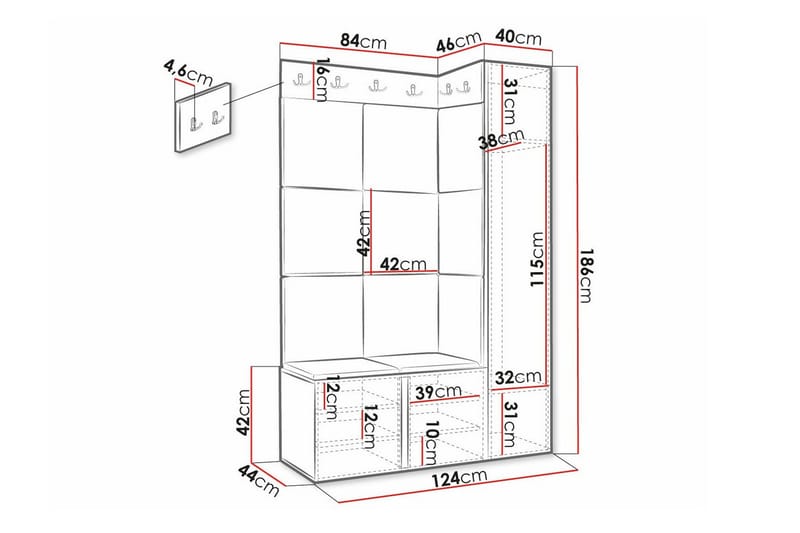 Dunvegan Highboard White - Oppbevaring - Skap - Oppbevaringsskap