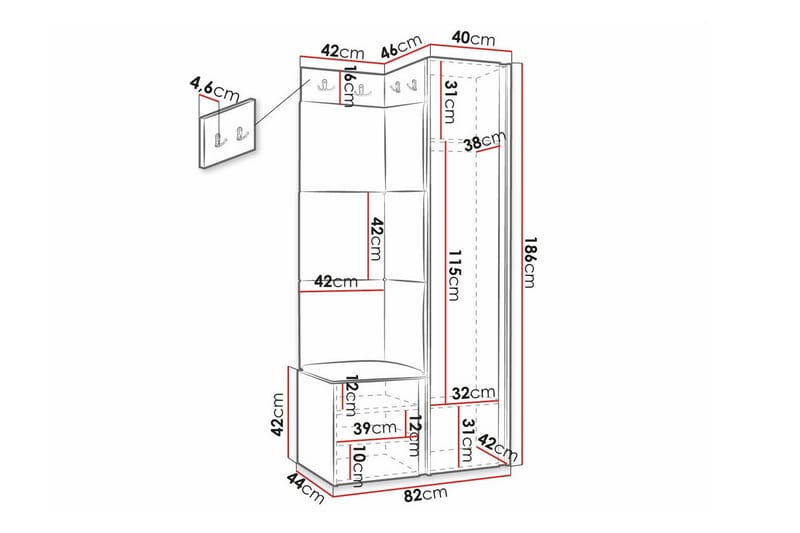 Dunvegan Highboard White - Oppbevaring - Skap - Oppbevaringsskap