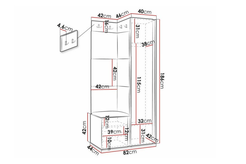 Dunvegan Highboard White - Oppbevaring - Skap - Oppbevaringsskap