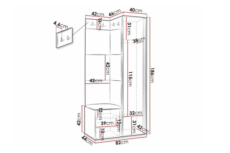 Dunvegan Highboard White - Oppbevaring - Skap - Oppbevaringsskap