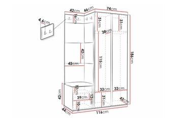 Dunvegan Highboard White - Oppbevaring - Skap - Oppbevaringsskap