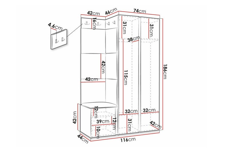 Dunvegan Highboard White - Oppbevaring - Skap - Oppbevaringsskap
