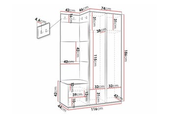 Dunvegan Highboard White - Oppbevaring - Skap - Oppbevaringsskap