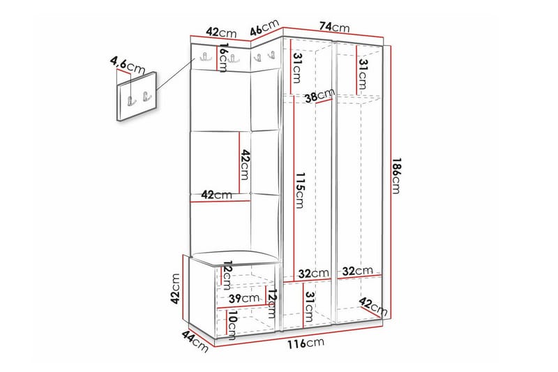 Dunvegan Highboard White - Oppbevaring - Skap - Oppbevaringsskap