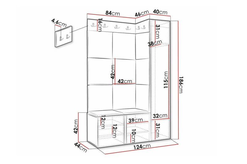 Dunvegan Highboard White - Oppbevaring - Skap - Oppbevaringsskap