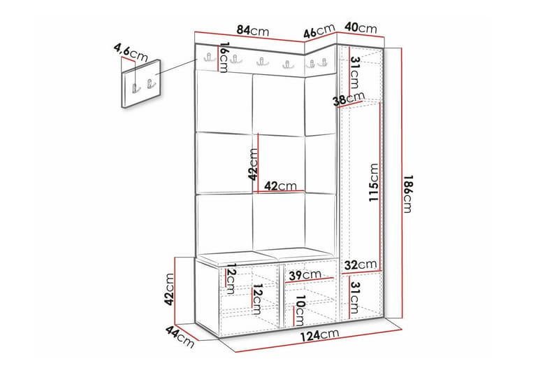 Dunvegan Highboard White - Oppbevaring - Skap - Oppbevaringsskap