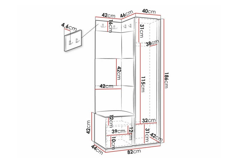 Dunvegan Highboard White - Oppbevaring - Skap - Oppbevaringsskap