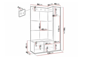 Dunvegan Highboard White - Oppbevaring - Skap - Oppbevaringsskap