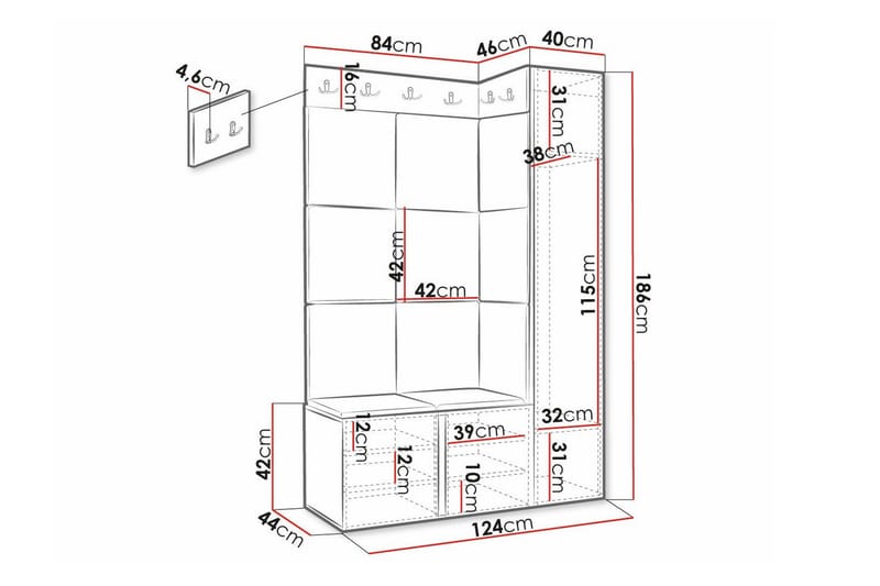 Dunvegan Highboard White - Oppbevaring - Skap - Oppbevaringsskap