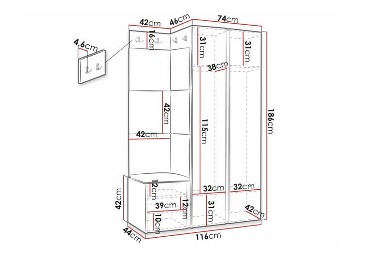 Dunvegan Highboard White - Oppbevaring - Skap - Oppbevaringsskap