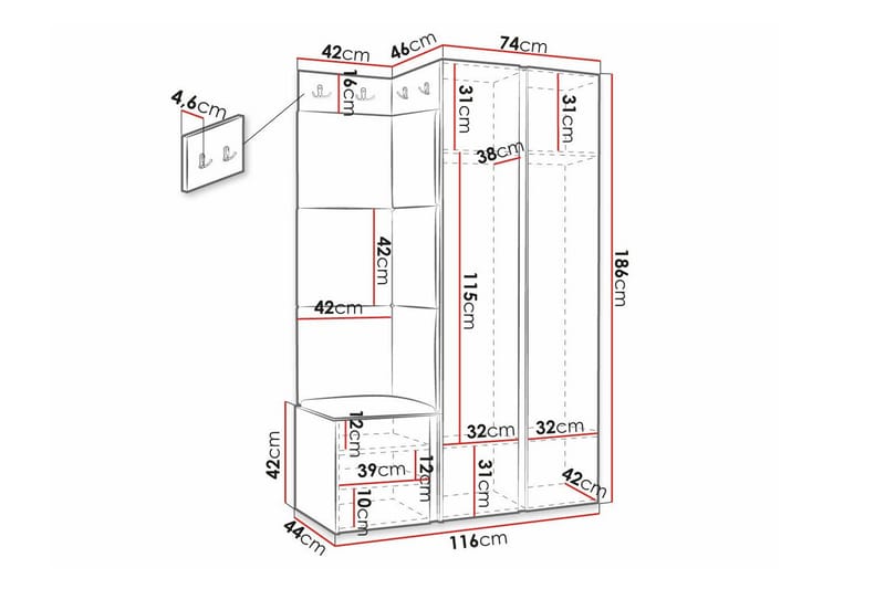 Dunvegan Highboard White - Oppbevaring - Skap - Oppbevaringsskap