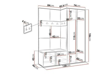 Dunvegan Highboard White - Oppbevaring - Skap - Oppbevaringsskap