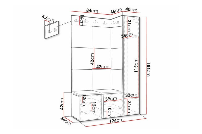 Dunvegan Highboard White - Oppbevaring - Skap - Oppbevaringsskap