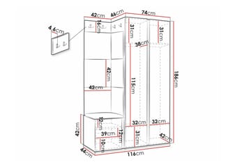 Dunvegan Highboard White - Oppbevaring - Skap - Oppbevaringsskap