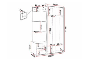 Dunvegan Highboard White - Oppbevaring - Skap - Oppbevaringsskap