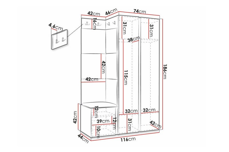 Dunvegan Highboard White - Oppbevaring - Skap - Oppbevaringsskap