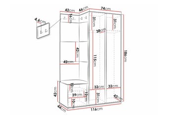 Dunvegan Highboard White - Oppbevaring - Skap - Oppbevaringsskap