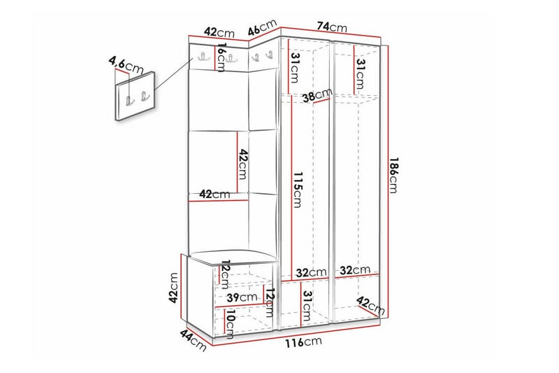 Dunvegan Highboard White - Oppbevaring - Skap - Oppbevaringsskap