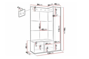 Dunvegan Highboard White - Oppbevaring - Skap - Oppbevaringsskap