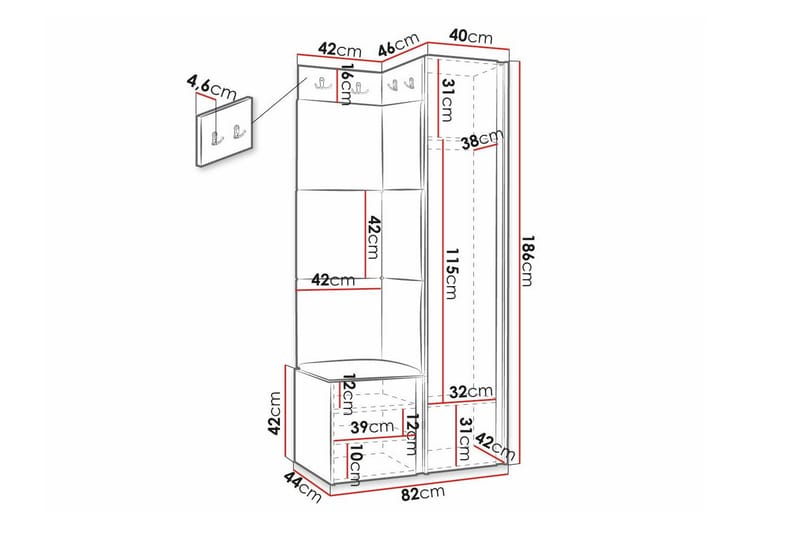 Dunvegan Highboard White - Oppbevaring - Skap - Oppbevaringsskap