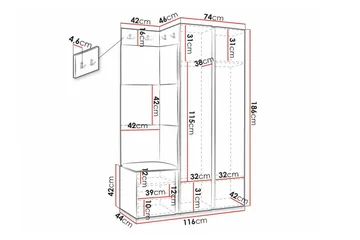 Dunvegan Highboard White - Oppbevaring - Skap - Oppbevaringsskap
