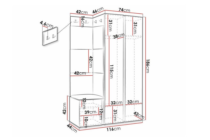 Dunvegan Highboard White - Oppbevaring - Skap - Oppbevaringsskap