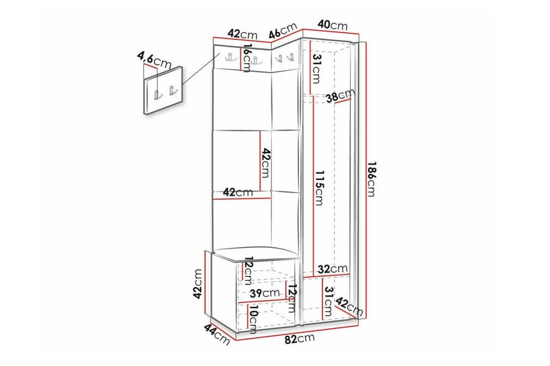 Dunvegan Highboard White - Oppbevaring - Skap - Oppbevaringsskap
