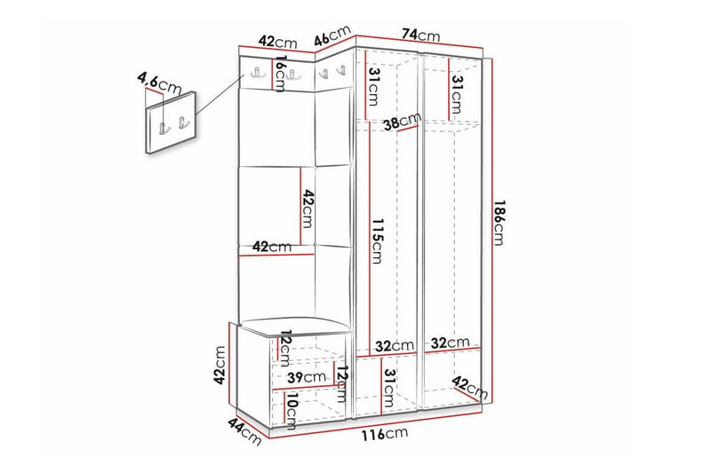 Dunvegan Highboard White - Oppbevaring - Skap - Oppbevaringsskap