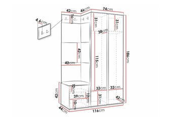 Dunvegan Highboard White - Oppbevaring - Skap - Oppbevaringsskap