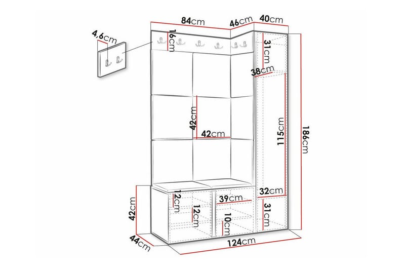 Dunvegan Highboard White - Oppbevaring - Skap - Oppbevaringsskap
