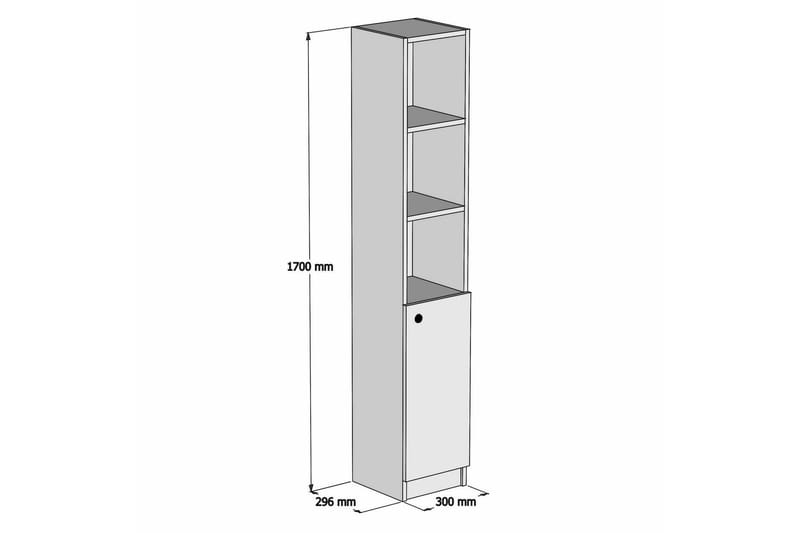 Durow Baderomskap 30 cm - Hvit - Oppbevaring - Skap - Oppbevaringsskap