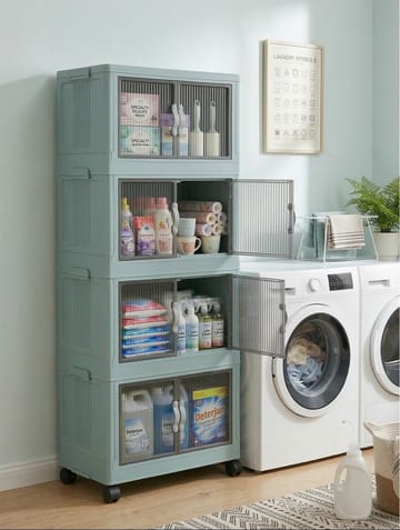 Flerbruks skap Hanah Home Lavine 127 (56 x 127 x 56 cm) Baby Blue - Oppbevaring - Skap - Oppbevaringsskap