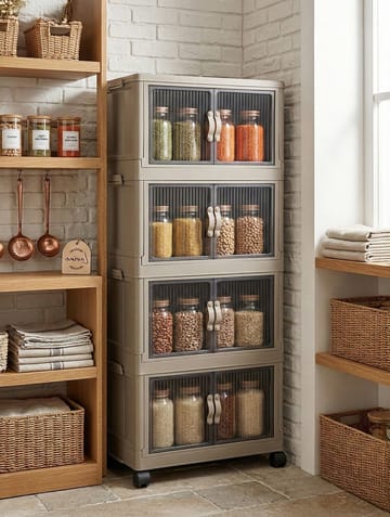 Flerbruks skap Hanah Home Lavine 127 (56 x 127 x 56 cm) Lyseblå - Oppbevaring - Skap - Oppbevaringsskap