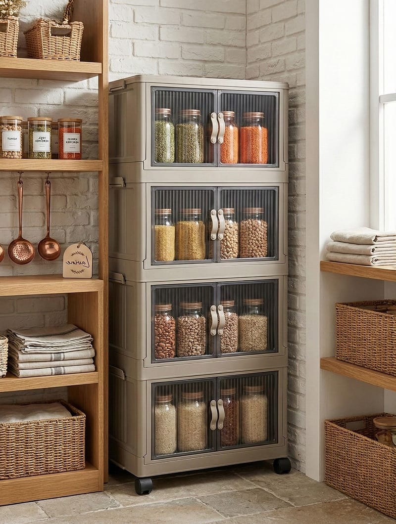Flerbruks skap Hanah Home Lavine 127 (56 x 127 x 56 cm) Lyseblå - Oppbevaring - Skap - Oppbevaringsskap