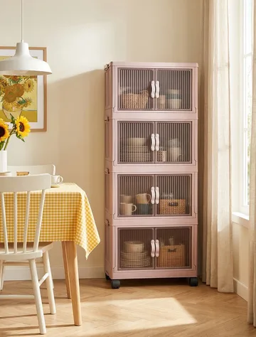 Flerbruks skap Hanah Home Lavine 127 (56 x 127 x 56 cm) Pulver - Oppbevaring - Skap - Oppbevaringsskap