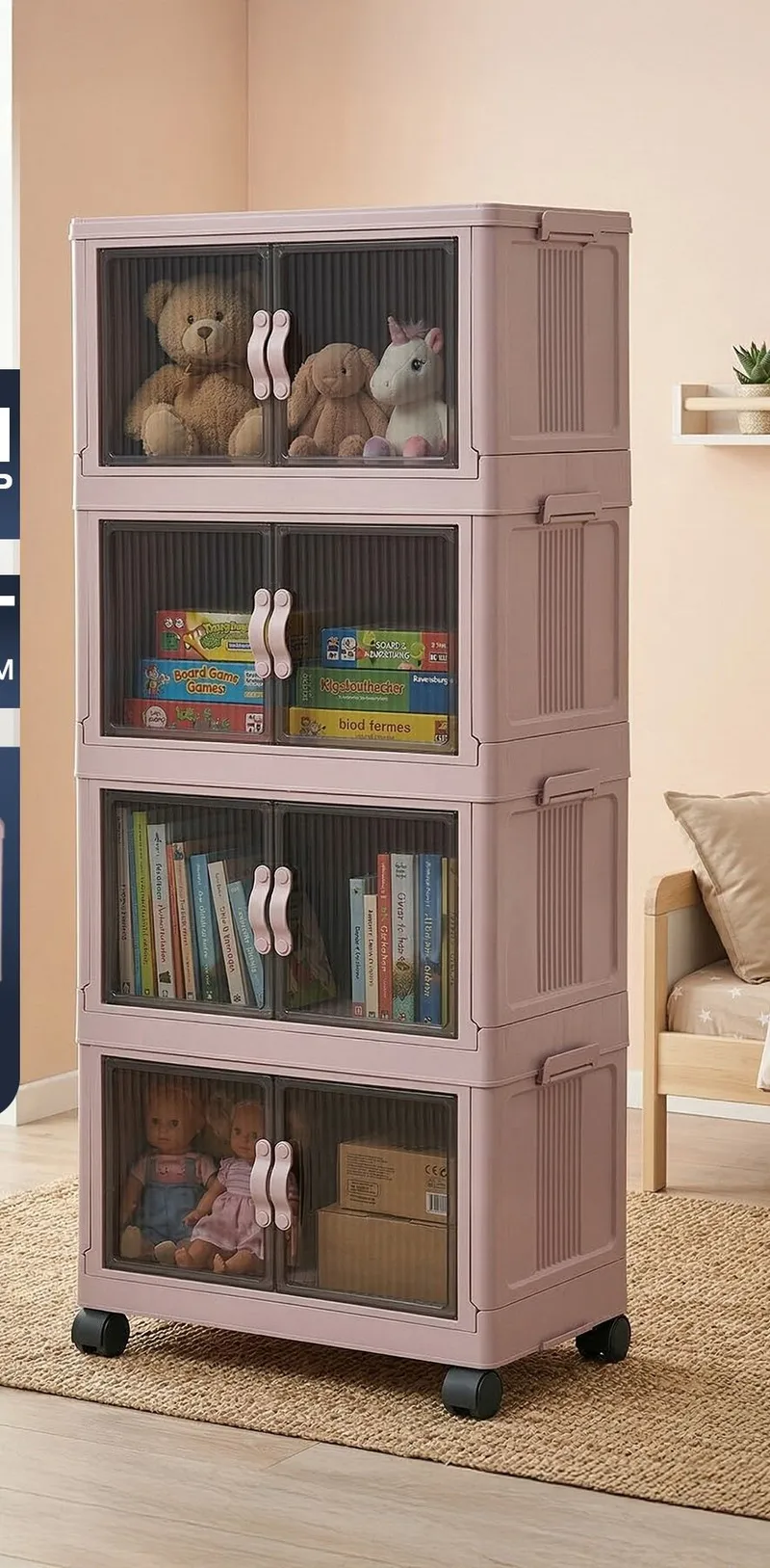 Flerbruks skap Hanah Home Lavine 127 (56 x 127 x 56 cm) Pulver - Oppbevaring - Skap - Oppbevaringsskap