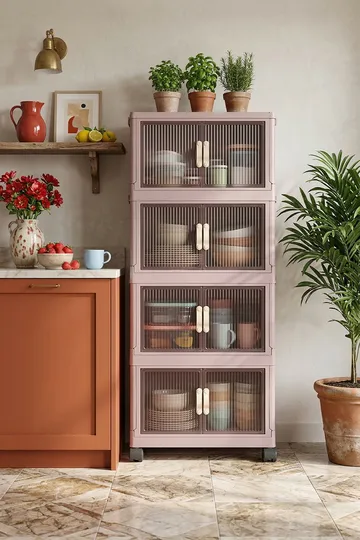 Flerbruks skap Hanah Home Lavine 127 (56 x 127 x 56 cm) Pulver - Oppbevaring - Skap - Oppbevaringsskap