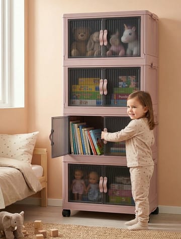 Flerbruks skap Hanah Home Lavine 127 (56 x 127 x 56 cm) Pulver - Oppbevaring - Skap - Oppbevaringsskap