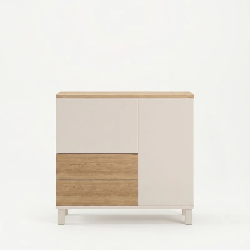 Flerbruks skap Hanah Home Mood (87,2 x 82,4 x 35 cm) Sand Oak, Sand og eik