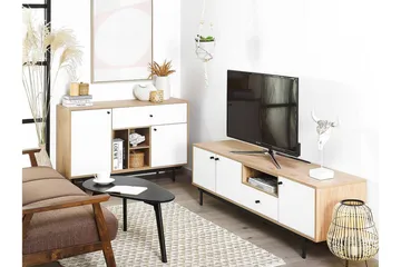 Germenata Skap 118x40 cm - Lyst Tre/Hvit - Oppbevaring - Skap - Oppbevaringsskap