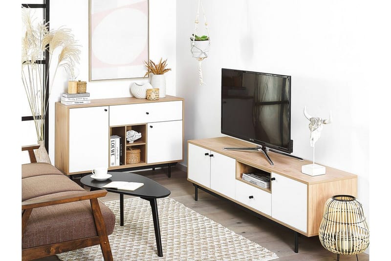 Germenata Skap 118x40 cm - Lyst Tre/Hvit - Oppbevaring - Skap - Oppbevaringsskap