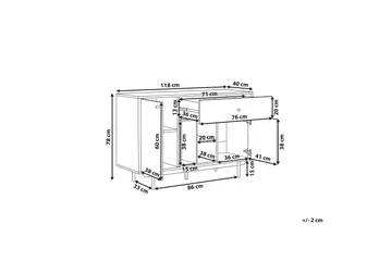 Germenata Skap 118x40 cm - Lyst Tre/Hvit - Oppbevaring - Skap - Oppbevaringsskap