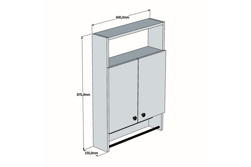 Giff Baderomskap 60 cm - Hvit - Oppbevaring - Skap - Oppbevaringsskap
