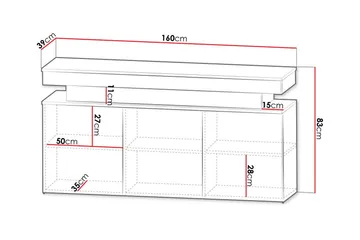 Glenndale Highboard - Hvid - Oppbevaring - Skap - Oppbevaringsskap