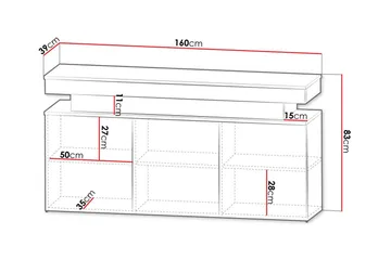 Glenndale Highboard - Svart - Oppbevaring - Skap - Oppbevaringsskap