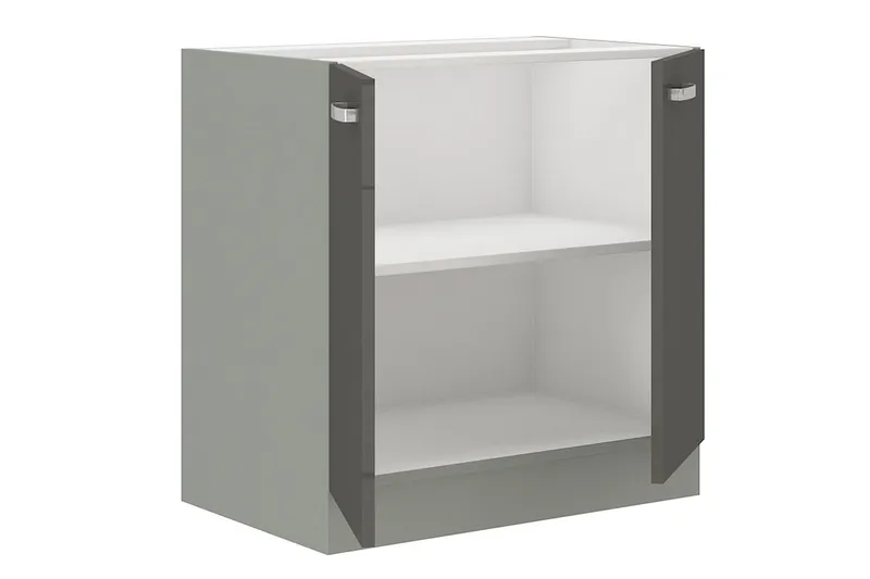 Grått Skap med Dører 80x60x82 cm - Oppbevaring - Skap - Oppbevaringsskap